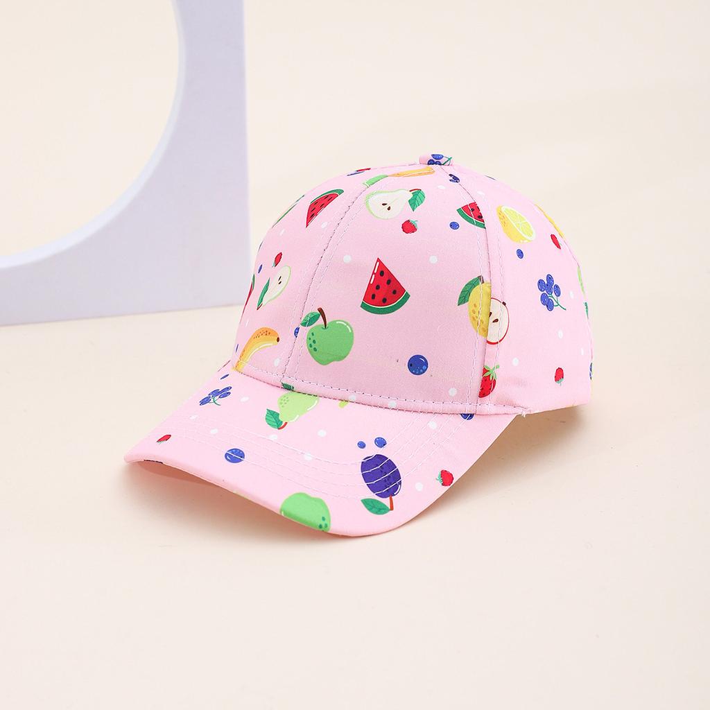 Hat Fruit Strawberry Mushroom Printed Baseball Cap Street Visor Spring and Autumn Children's Cap