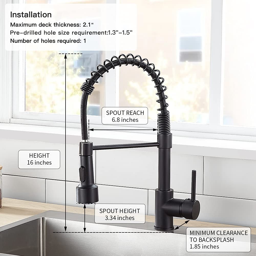 LED Light Kitchen Faucet with Pull Down Sprayer Sus304 Stainless Steel Industrial Single Handle Faucet  9005