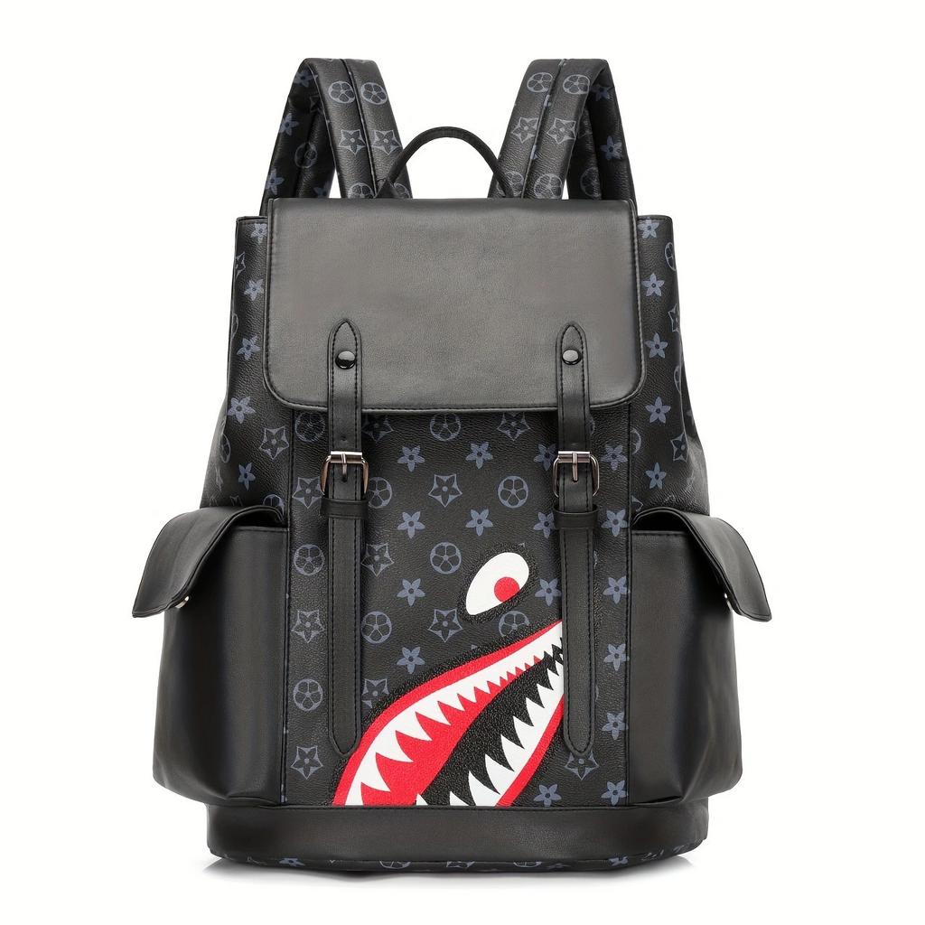 Neue koreanische Version Business-Rucksack Leder Große Kapazität Herren und Damen Trend karierter Rucksack Reisetasche Studenten-Computertasche