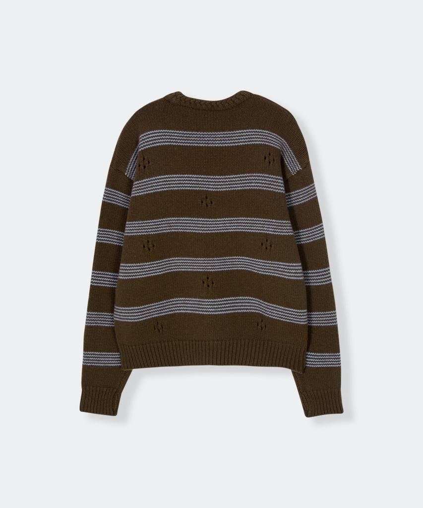 KINETO Breeze Stripe Wool Sweater_Brown