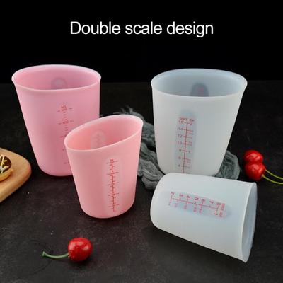250/500 ml Messbecher, hitzebeständig, transparent, Doppelwaage, runde Öffnung, abgeschrägte Kante, Backmessbecher, Küchenhelfer
