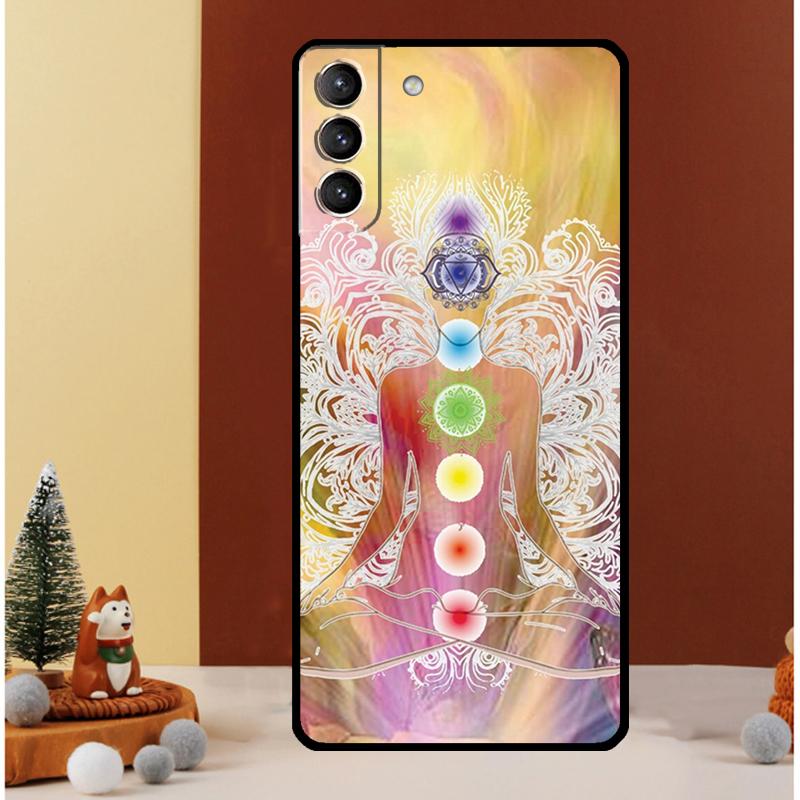 Mandala Chakra Yoga Case For Samsung Galaxy S22 S23 S24 Ultra Note 20 10 Plus S8 S9 S10 S20 FE S21 FE Cover