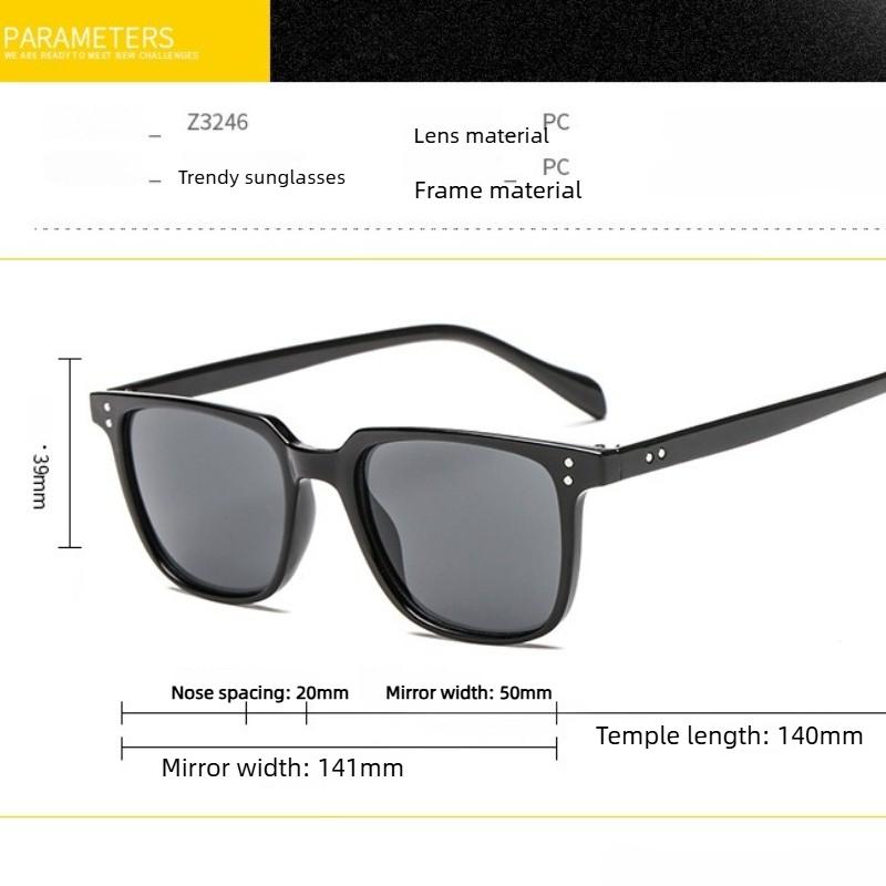Full-Frame Rice Nails Sunglasses for Men Luxury Brand Vintage Square-Frame Outdoor UV400 Sun Glasses Classic Driving Shades