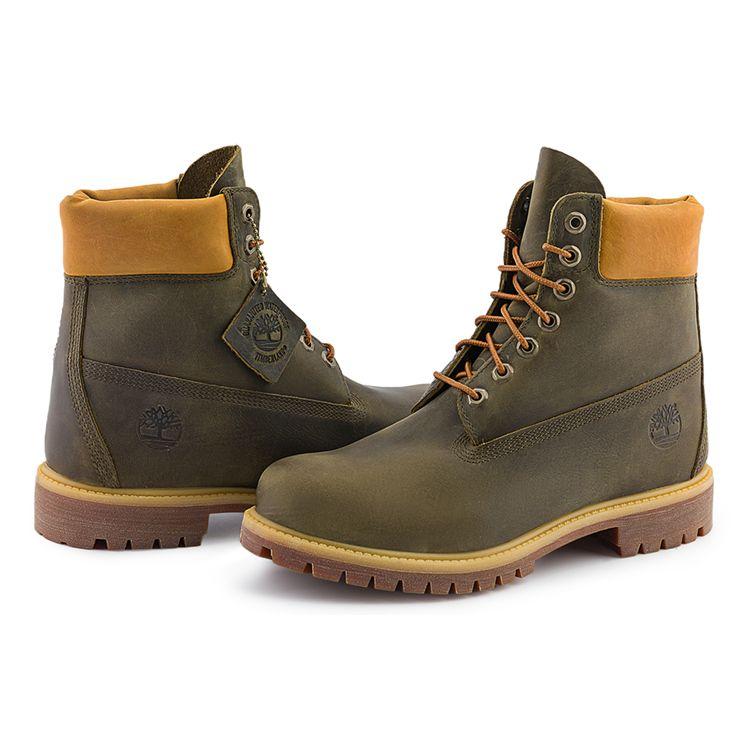 Timberland Leather Waterproof Shock Absorbing Comfortable Fashion Short Outdoor Boots Men Boots Olive A6291
