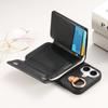 Premium Business Foldable Wallet Case with Ring & Shockproof PU Leather Phone Cover with Card Slots, Zippered Coin Pocket & Stand for iPhone/Samsung