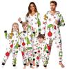 Parent-Christmas Printed Parent-Child Hooded Zip One-piece Homewear