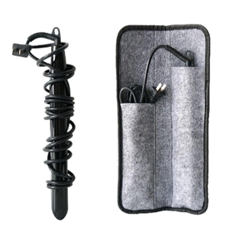 Aufbewahrungstasche für Haarglätter, Tragetasche für Lockenstäbe, Haarglätter, Lockenstab, Tasche, hitzebeständige Matte