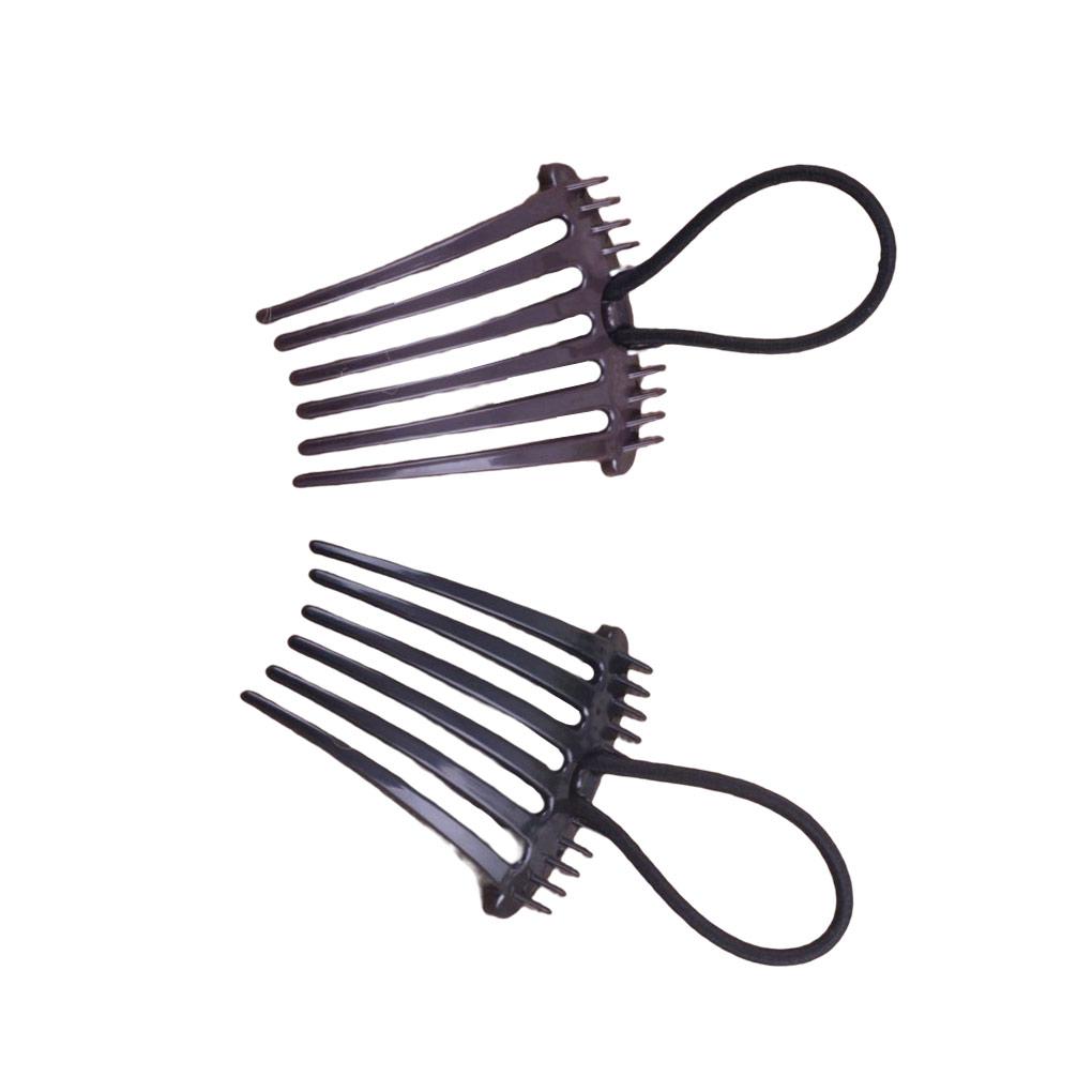 

2 Pieces Ponytail Bump it UP Women Hair Comb Clips Hairpins Volume Insert Barrettes Pony Tail Styling Tool with Elastic Band