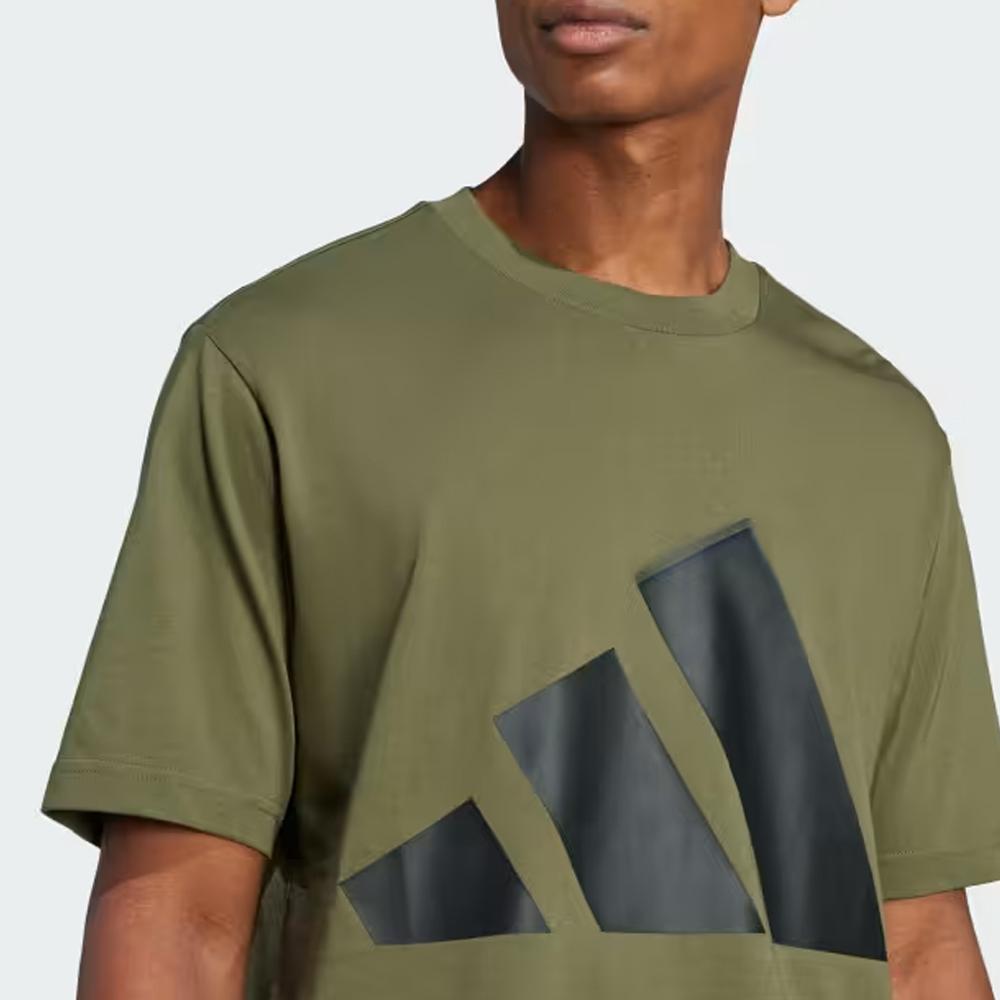 Adidas Logo Crew Neck Short Sleeve T-Shirt Men Tops Olive-Green JE8931