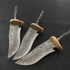 Damascus Steel Foring Blade Semi-Finished Knife Billets DIY Knife Blank Slicing Knives with Copper Strip Accessories