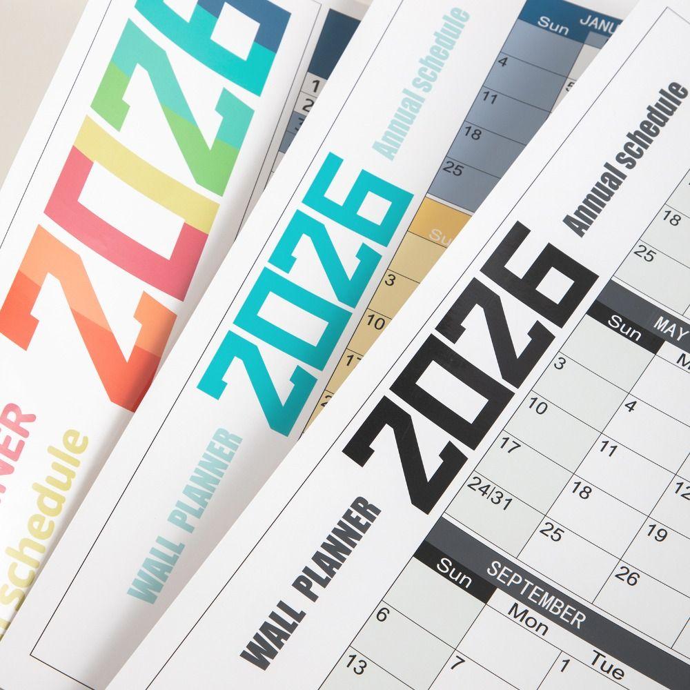 Calendar Colorat 2026 Englez 42x100cm Calendar Planificator Lunar Papetărie de Birou