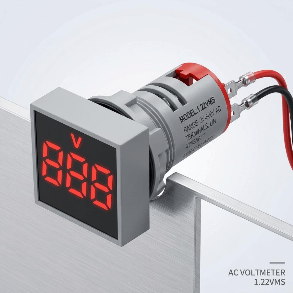 Indicator Light Digital Voltage Meter 22mm Cutout LED Digital Voltmeter Panel LED Voltmeter