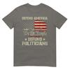 Unisex Gun American Flag Defend America Defund Politicians On Back Tshirt