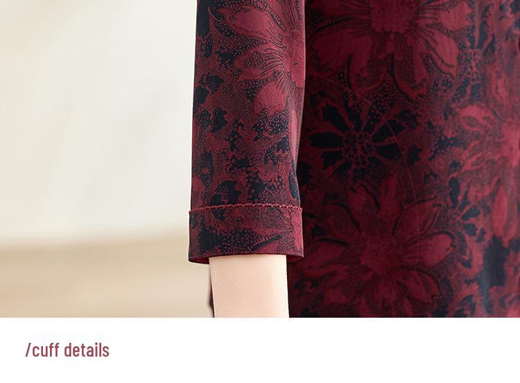 Women's Loose Floral Print Lapel Shirts for Spring and Autumn: Long-Sleeved, Plus Size, Suitable for Middle-Aged and Elderly