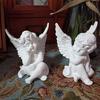 Little Angel Figurine, Resin Cherub Angle Sculpture, Remembrance Healing Sympathy Gift for Bedroom, Shelf, Office Desk Decor