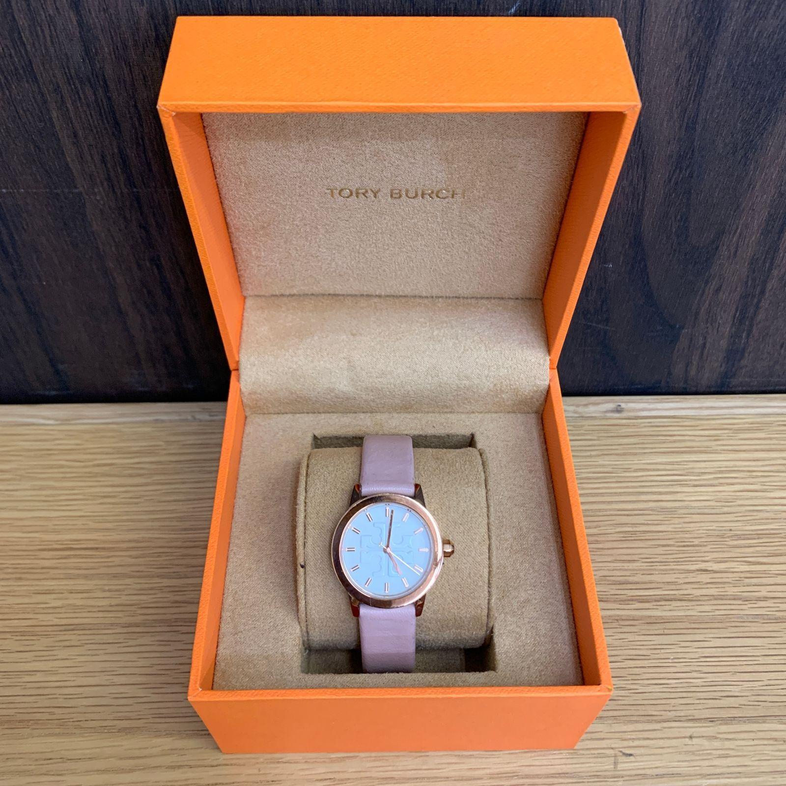 Used [Working item] Tory Burch ladies watch Gigi pink gold x light pink leather TBW2006 with box and booklet TORY BURCH