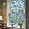 Flower Window Privacy Film, Decorative Static Cling Stickers, Waterproof Glass Cling, 39.4x17.7in Anti-Glare Static Glass Sticker for Home Bathroom