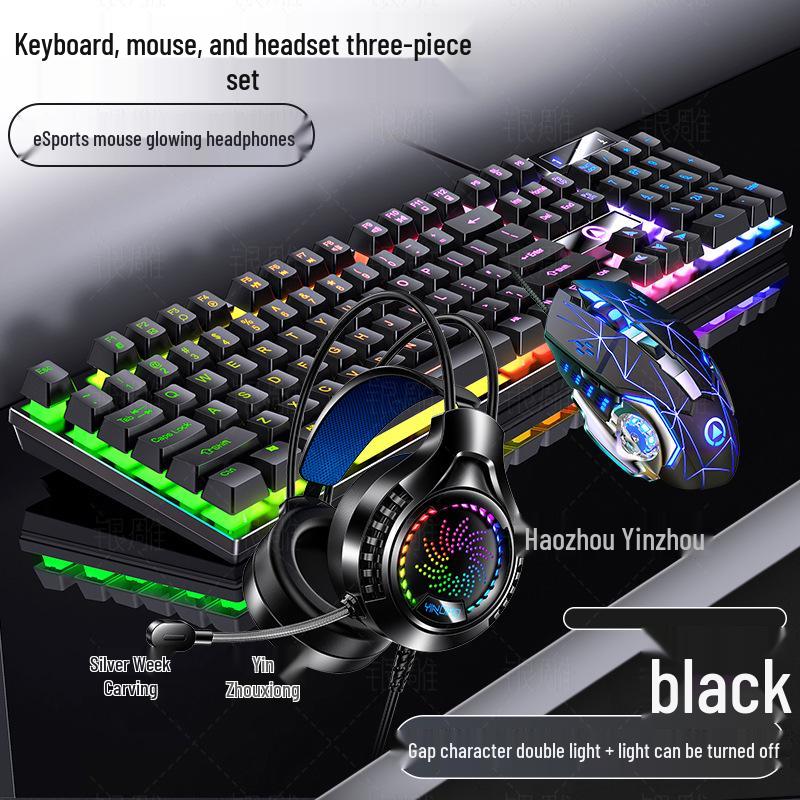 Silberne Skulptur K500 USB-Kabeltastatur & Geräuscharmes Gaming-Maus-Set