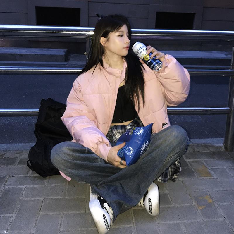 

Down cotton-padded jacket, women s short style, new small style bread coat, thickened Korean style loose cotton-padded jacket S