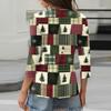 Skjorter med 3/4-ermer for kvinner Trykk grafiske t-skjorter Bluser Uformell Plussstørrelse Basic Topper Pullover