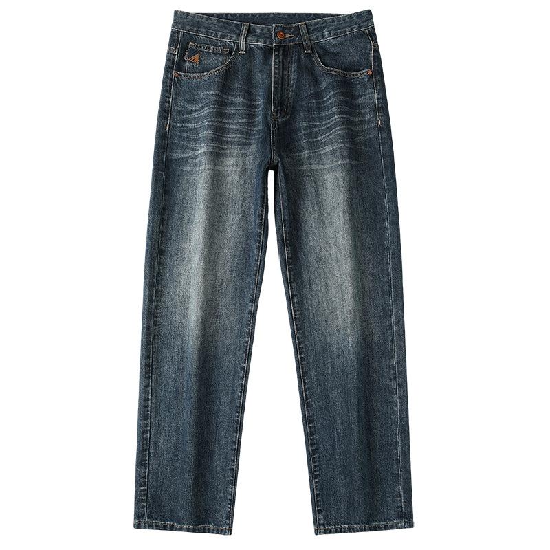 New Style New Style with Drape American High Street Loose Straight Jeans