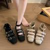 Fashion Inside Height Increasing Mary Jane Women's Shoes 2025 Retro Belt Buckle Single Shoes Square Toe Low Heel Pumps Zapatos De Mujer