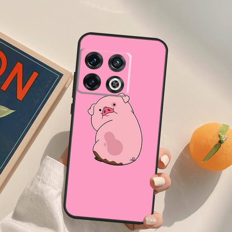 Cartoon Pig Case For OnePlus 13R 12R 10R 13T 10T 11 12 13 15 OnePlus Nord 5 CE 2 3 4 Lite N20 N30 Cover