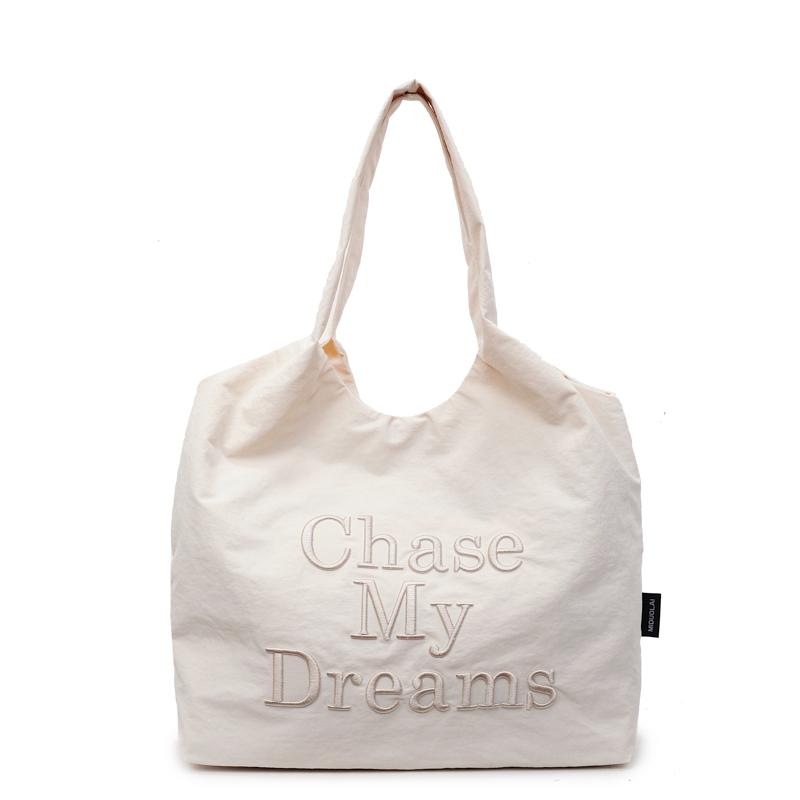 

Женская сумка-шоппер через плечо большой вместимости, студенческая сумка-тоут бежевый