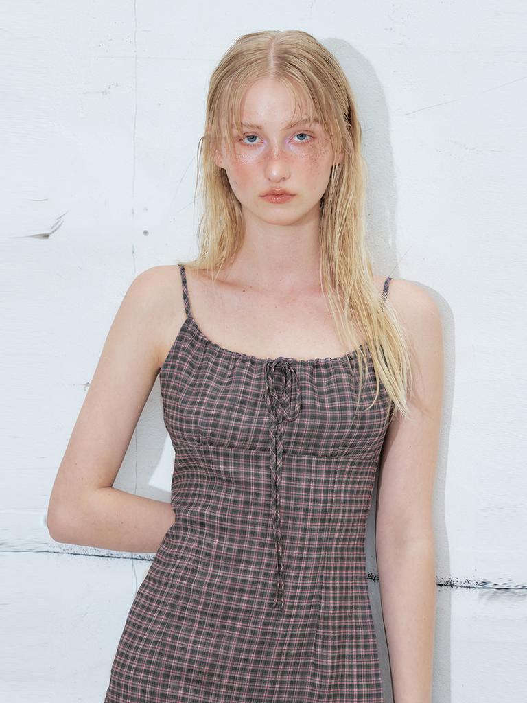 Etmont Slip Check Mini Dress, Black