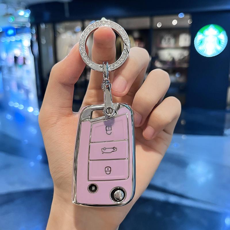 Hot TPU Car Remote Key Case Cover Shell Bag for Volkswagen VW Polo Golf 7 MK7 Tiguan Passat Jetta E-golf Auto Keychain Accessori