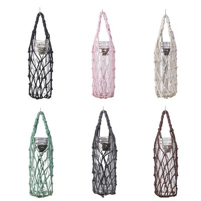Hand Woven Water Cup Mesh Bag Manual Can Be Suspended Water Bottle Cover Weave Cotton Rope Umbrella Storage Mesh