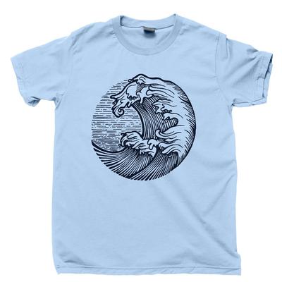 T-shirt Vagues Océaniques Mer Bleue Profonde Plongée Voile Surf Plage Conservation T-shirt