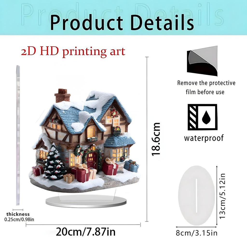 New Christmas Moon Acrylic Desktop Ornament for Home or Office