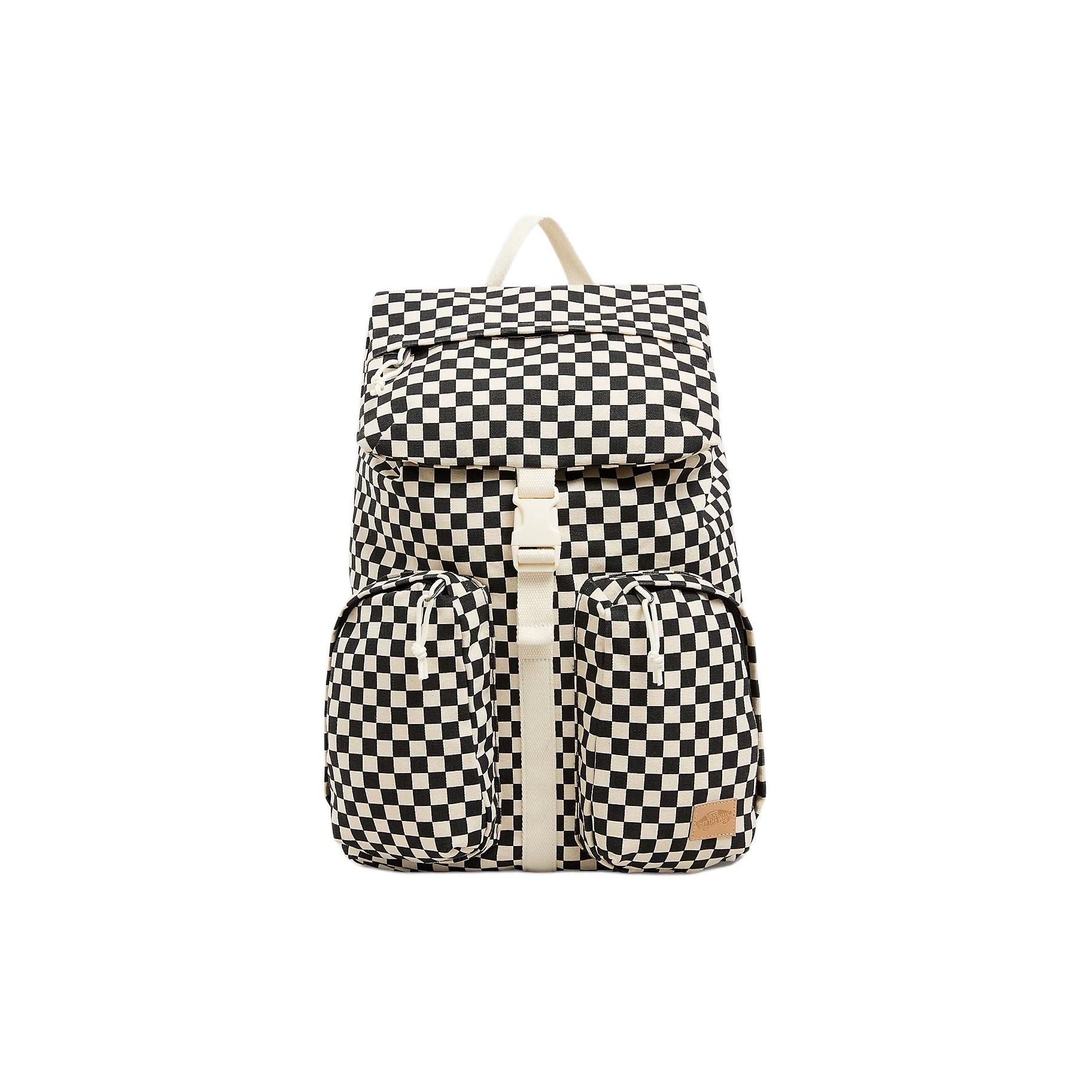 Vans Field Trippin Large Capacity Canvas Backpack Unisex Backpacks Black White VN000HDDY28 Black & White