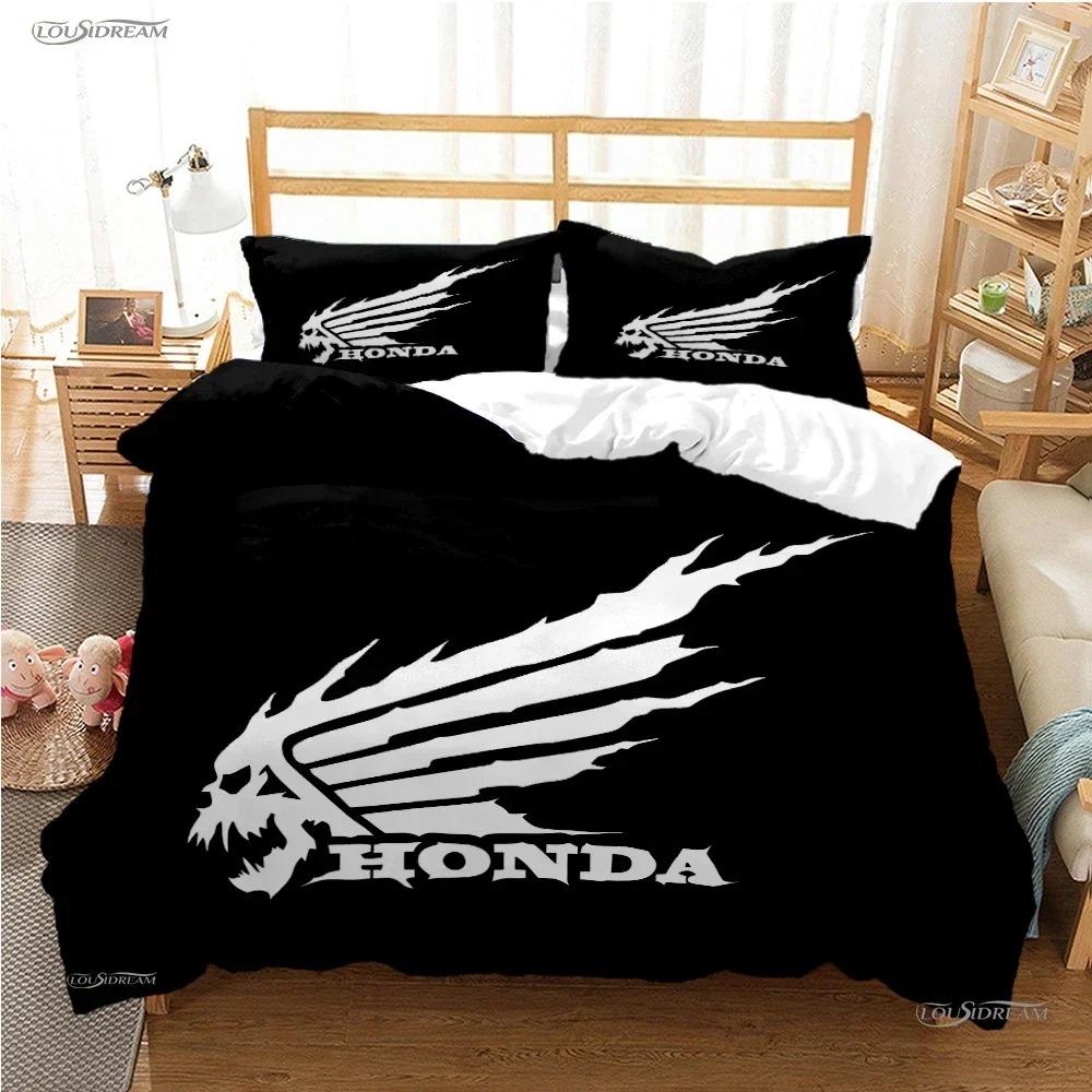 

Hrc-Honda Motorcycle Logo Duvet Cover Comforter Bedding Sets Soft Quilt Cover And Pillowcases For Teens Single Double Queen King US Full(200*230cm)3pcs