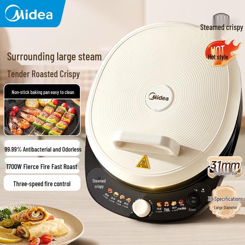 Midea Electric Pancake Maker with Floating Non-Stick Plates CN plug (adapter included)