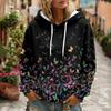 Women's Floral Print Hoodie with Pocket and Long Sleeve Casual Sweatshirt