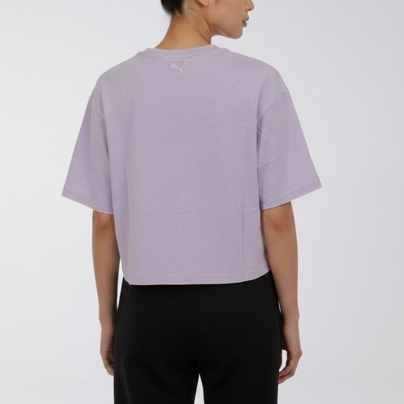 Puma Soft Simple Round Neck Pullover Short Sleeve T-Shirt Women Tops 639694-46
