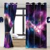 2pcs/set Universe Blue Purple Aurora Window Curtain Outer Space Nebula Home Bedroom Bar Decor Blackout Polyester Fabric Curtains