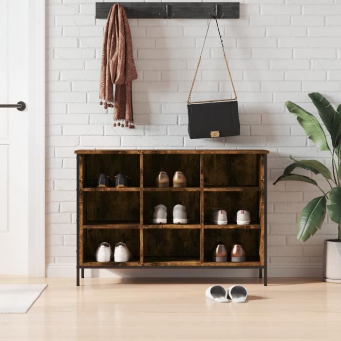 VidaXL Armoire à chaussures chêne fumé 100x35x70 cm bois d'ingénierie 831845