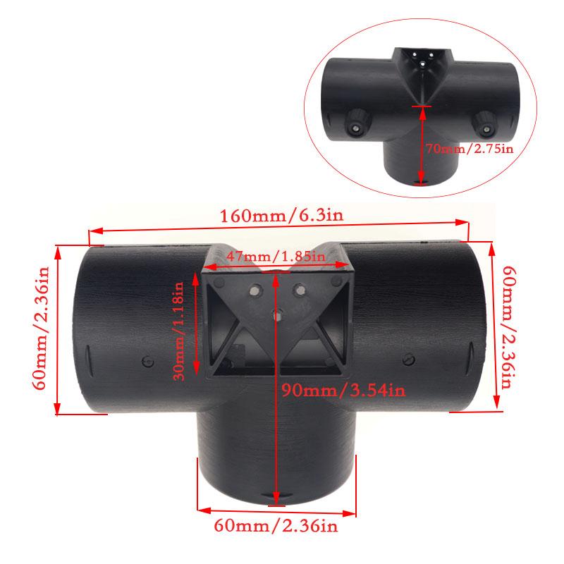 60mm/75mm Y Branch T Piece Air Vent Ducting Outlet Connector For Webasto Air Diesel Parking Heater Exhaust w/Regulating Valve