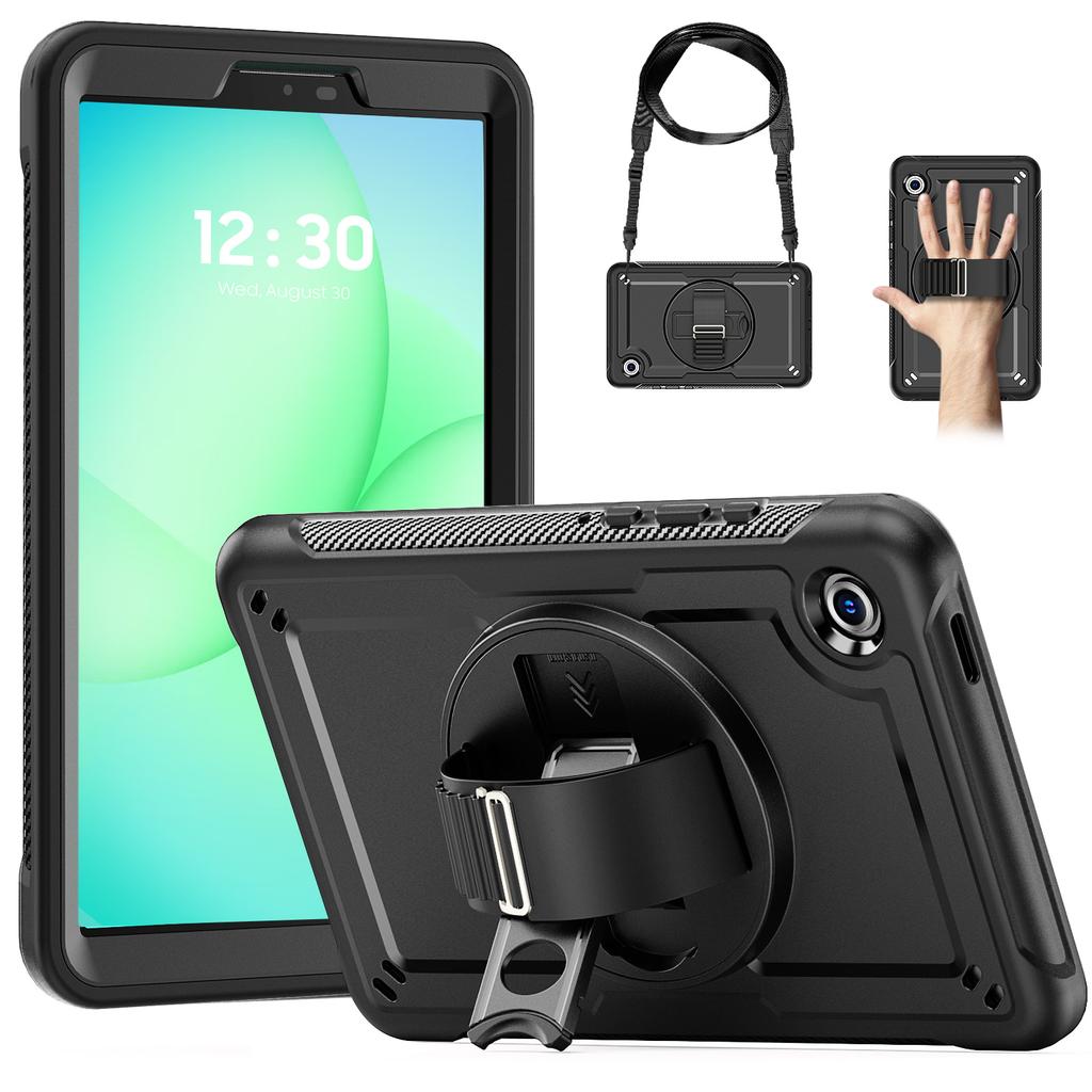 Hybrid Stand Case Universal for Samsung Tab A11 A9 2025 2023 8.7 Inch SM-X133 X135 X110 X115 X117 Rotating Cover Shoulder Strap