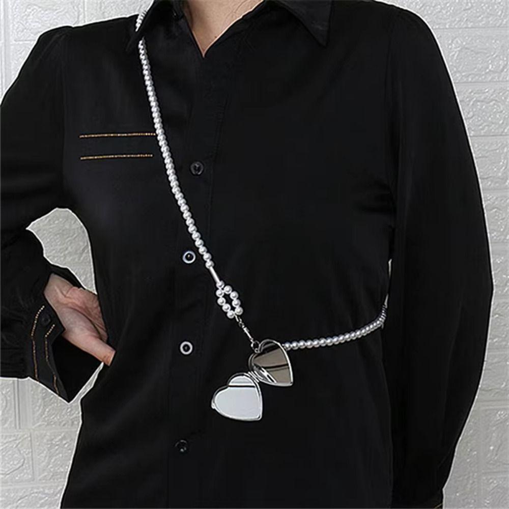 Retro Pearls Long Necklace Pearl Women Pearl Waist Chain Elegant Crossbody Strap Chain  Versatile