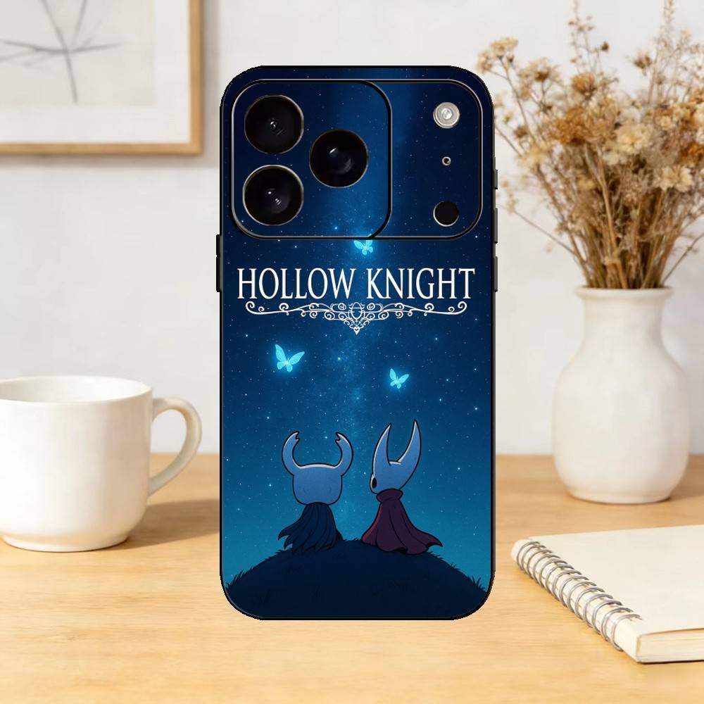 Game H-Hollow K-Knight Phone Case For iPhone 17,16,15,14,13,12,11 Plus,Pro Max,SE4Soft Silicone Black Cover