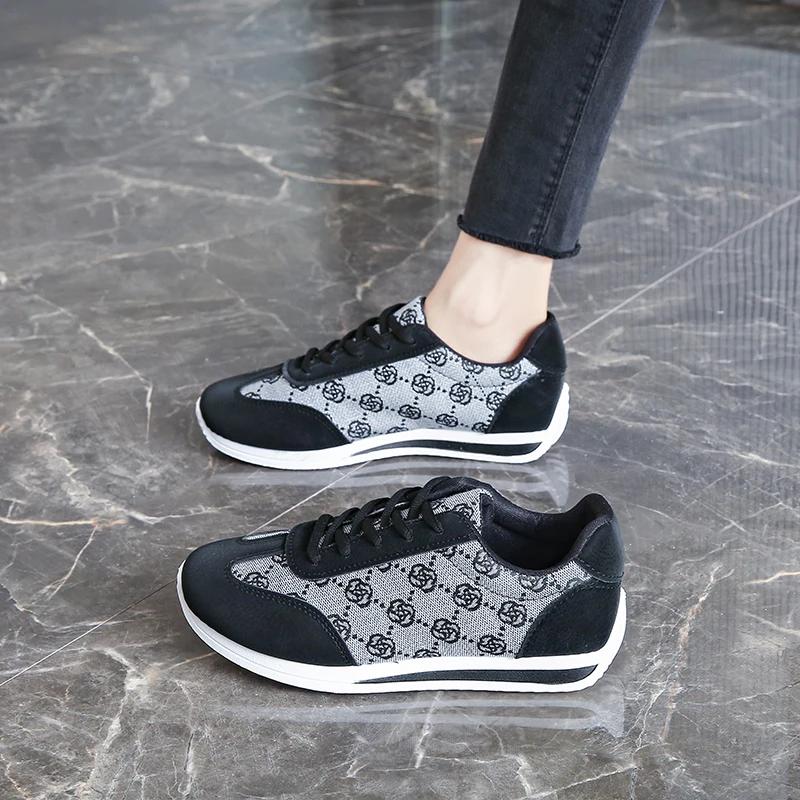 Spring And Autumn New Style Comfortable Casual Thick-Soled Vulcanized Shoes Lightweight Round-Toe Women'S Running Shoes