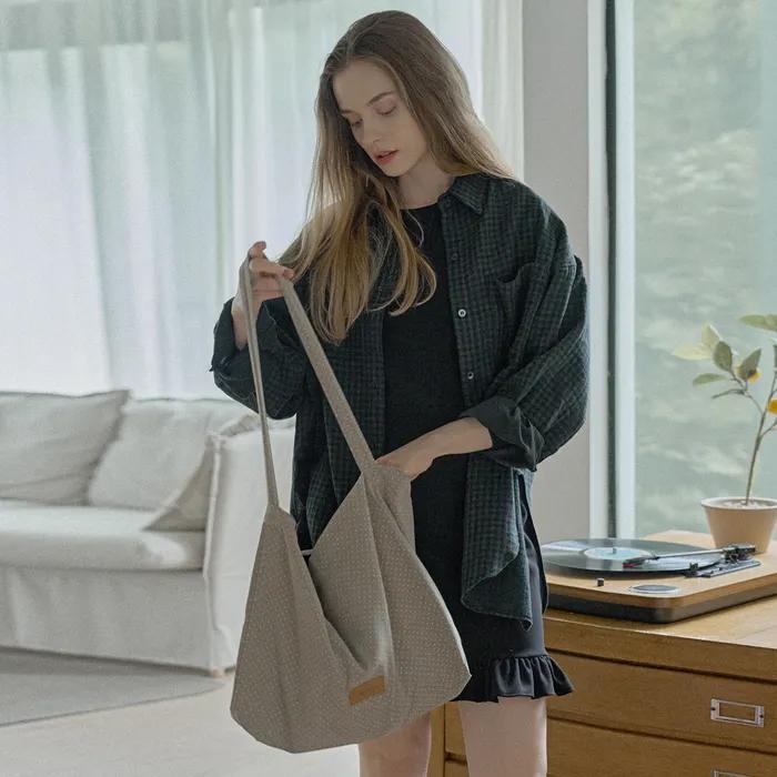 Dot Pattern Eco Bag - BEIGE