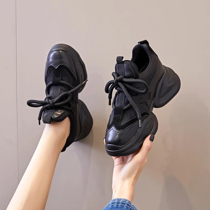 

Fashion Women Shoes Running Sneakers Mesh Breathable Platform Shoes 2024 Women Sport Tennis Women Sneakers Shoes for sneakers 35 чёрный