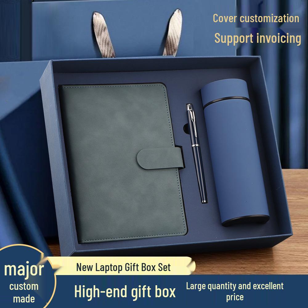 A5 Custom LOGO Business Notebook Set: Faux Leather Stationery Gift for Company Events