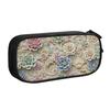 Luxury High 3D Floral Cute Pencil Cases Girls Boys Large Storage Fashion Trend 3D Flowers Pencil Pouch Students Stationery