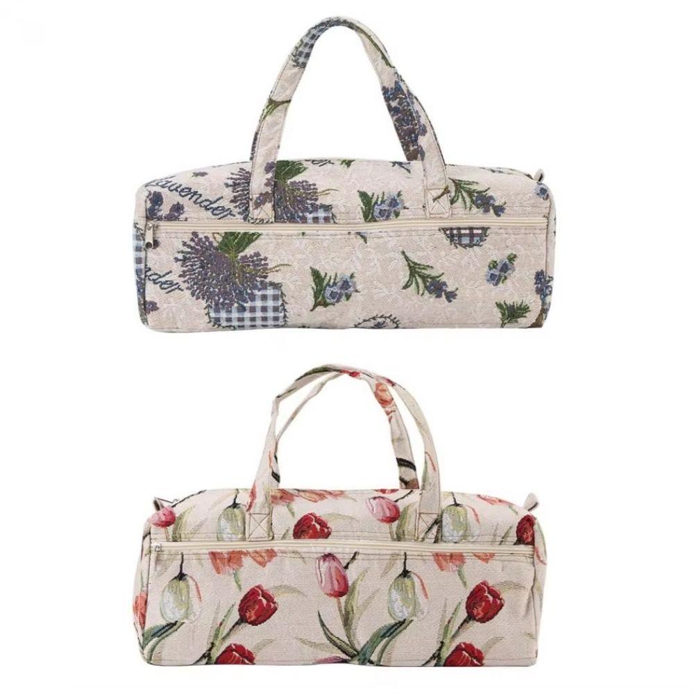 Tulip Flower Women's Hand Luggage DIY Knitting Needles Storage Bag Ladies Travel Bags Men